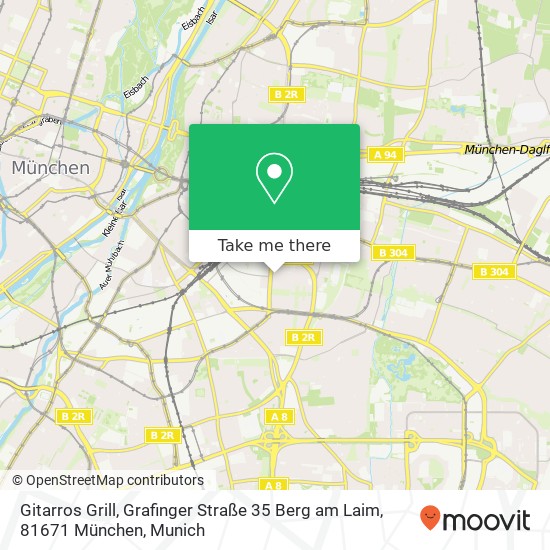 Карта Gitarros Grill, Grafinger Straße 35 Berg am Laim, 81671 München