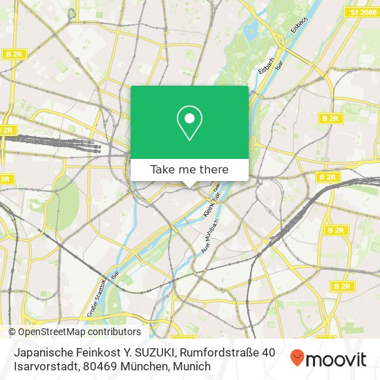 Карта Japanische Feinkost Y. SUZUKI, Rumfordstraße 40 Isarvorstadt, 80469 München