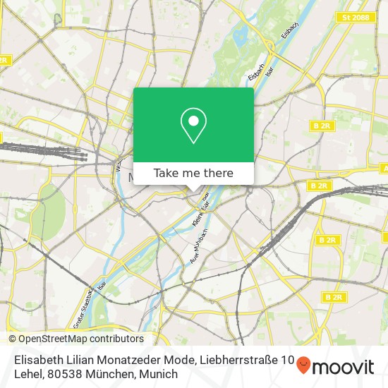 Карта Elisabeth Lilian Monatzeder Mode, Liebherrstraße 10 Lehel, 80538 München