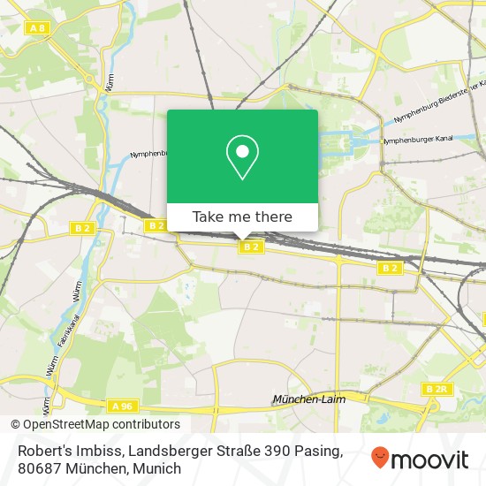 Карта Robert's Imbiss, Landsberger Straße 390 Pasing, 80687 München