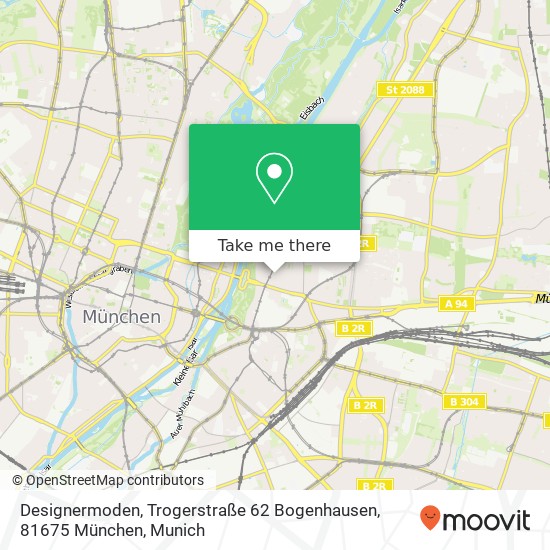 Карта Designermoden, Trogerstraße 62 Bogenhausen, 81675 München