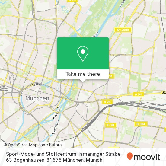 Карта Sport-Mode- und Stoffcentrum, Ismaninger Straße 63 Bogenhausen, 81675 München