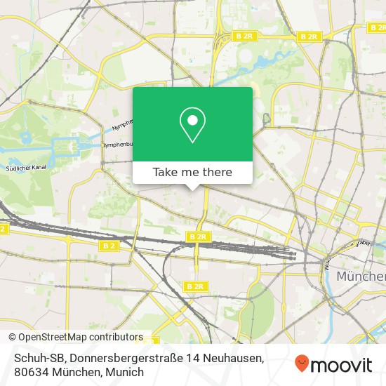 Карта Schuh-SB, Donnersbergerstraße 14 Neuhausen, 80634 München