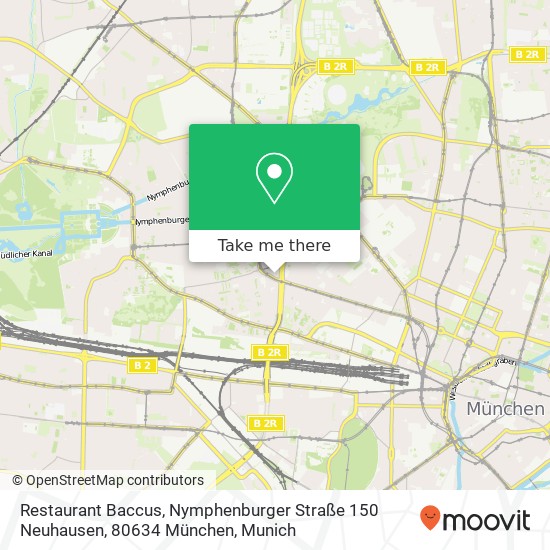 Карта Restaurant Baccus, Nymphenburger Straße 150 Neuhausen, 80634 München