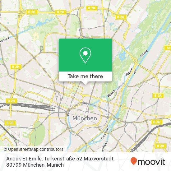 Карта Anouk Et Emile, Türkenstraße 52 Maxvorstadt, 80799 München