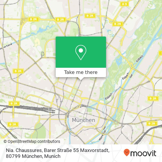 Карта Nia. Chaussures, Barer Straße 55 Maxvorstadt, 80799 München
