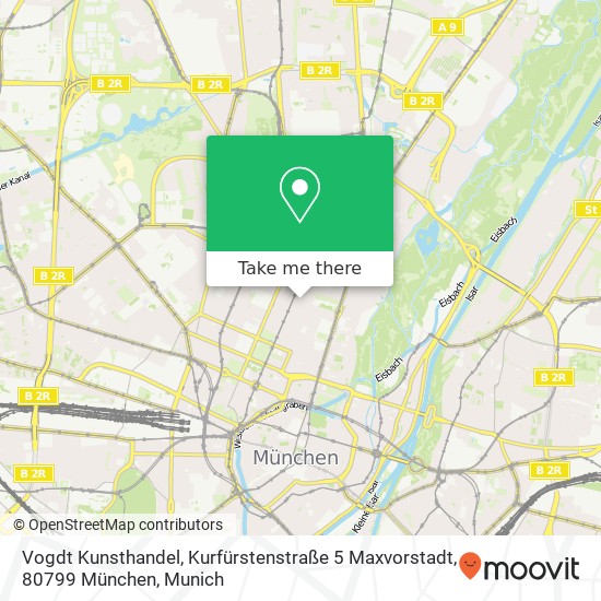 Карта Vogdt Kunsthandel, Kurfürstenstraße 5 Maxvorstadt, 80799 München