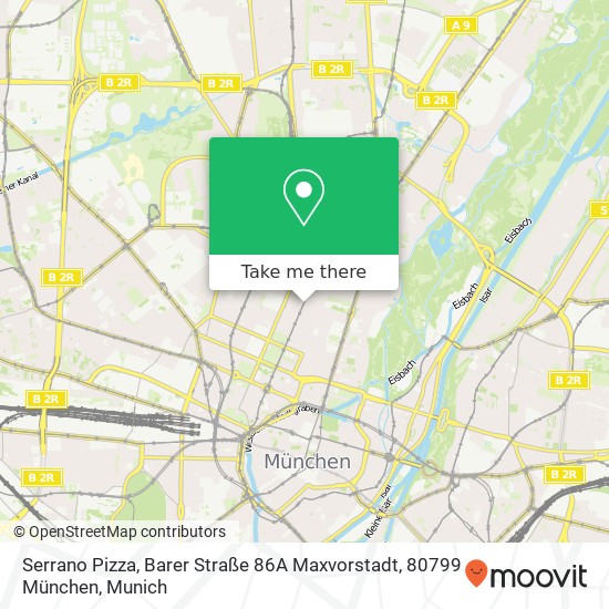 Карта Serrano Pizza, Barer Straße 86A Maxvorstadt, 80799 München