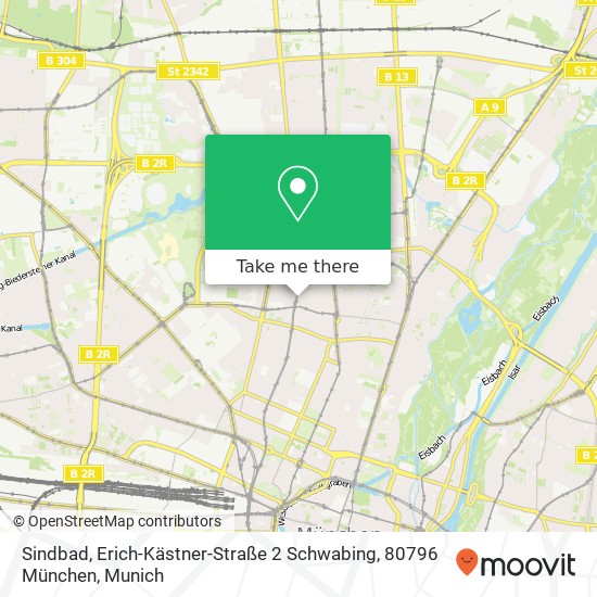 Карта Sindbad, Erich-Kästner-Straße 2 Schwabing, 80796 München