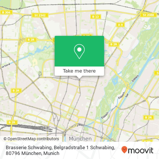 Brasserie Schwabing, Belgradstraße 1 Schwabing, 80796 München map