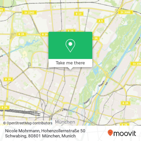 Карта Nicole Mohrmann, Hohenzollernstraße 50 Schwabing, 80801 München