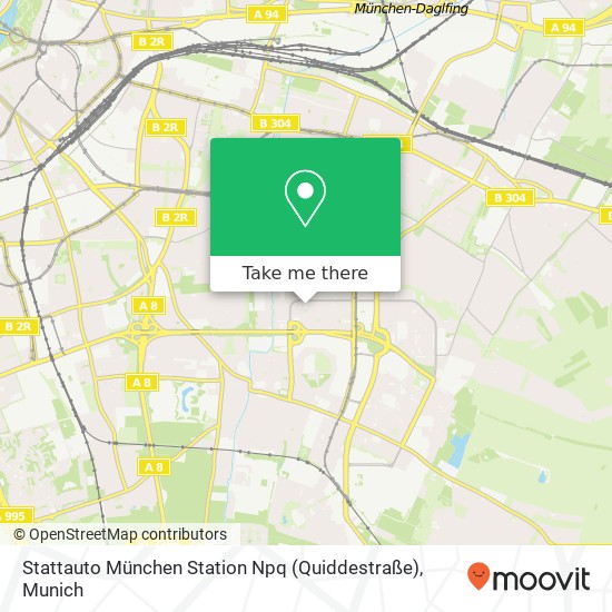 Stattauto München Station Npq (Quiddestraße) map