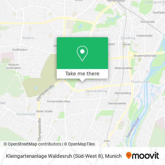 Карта Kleingartenanlage Waldesruh (Süd-West 8)