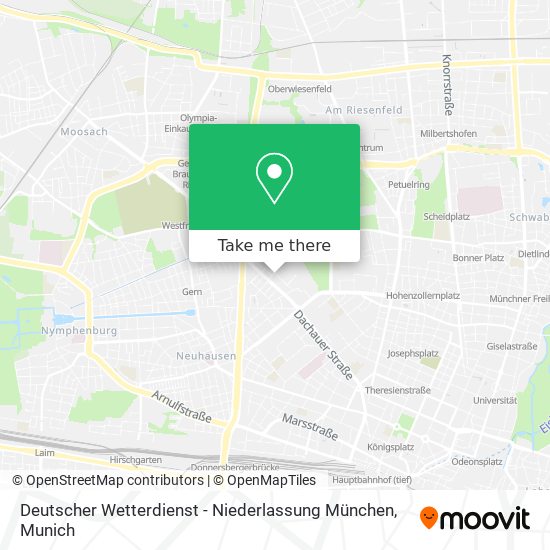 Карта Deutscher Wetterdienst - Niederlassung München