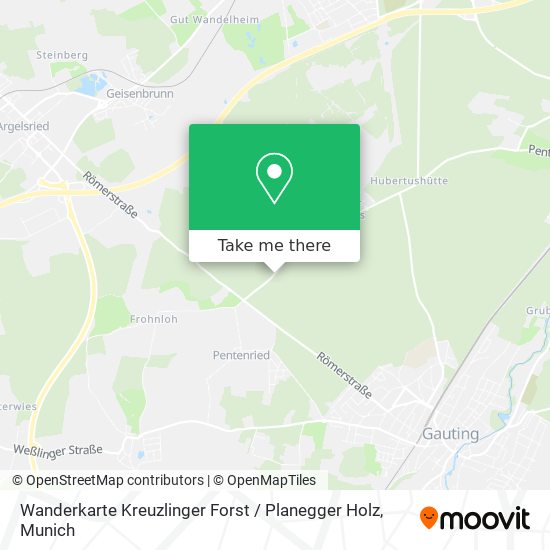 Wanderkarte Kreuzlinger Forst / Planegger Holz map