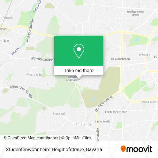 Карта Studentenwohnheim Heiglhofstraße