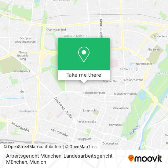 Карта Arbeitsgericht München, Landesarbeitsgericht München