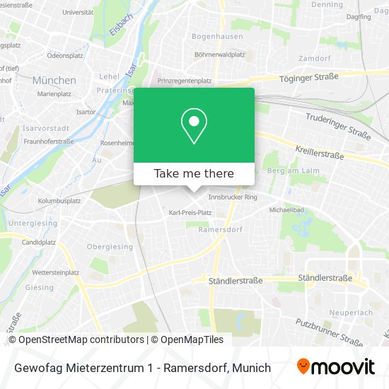 Gewofag Mieterzentrum 1 - Ramersdorf map