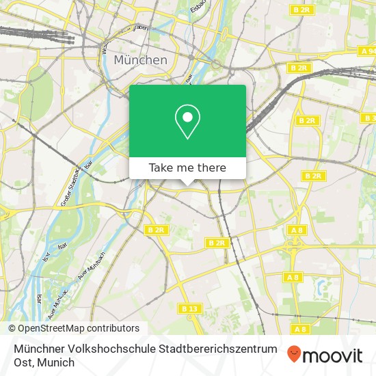 Münchner Volkshochschule Stadtbererichszentrum Ost map