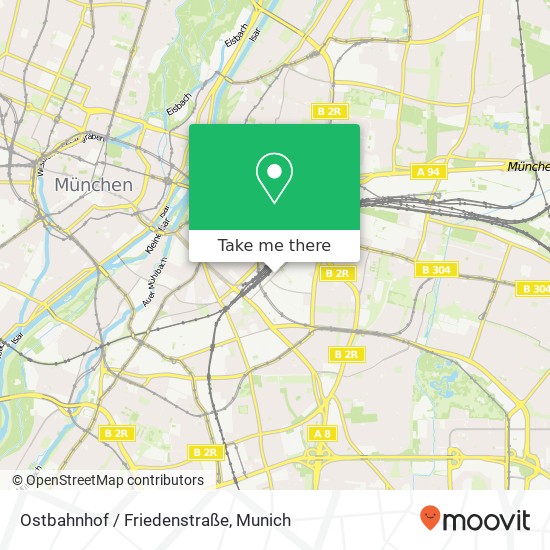 Карта Ostbahnhof / Friedenstraße