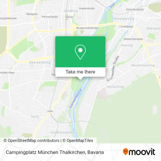 Карта Campingplatz München Thalkirchen