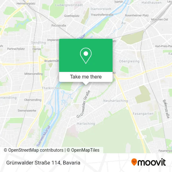 Карта Grünwalder Straße 114