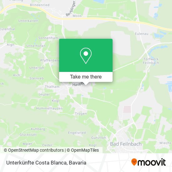 Unterkünfte Costa Blanca map