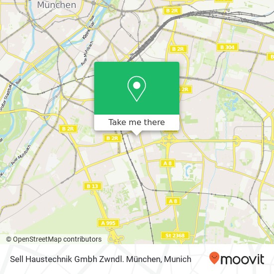 Карта Sell Haustechnik Gmbh Zwndl. München