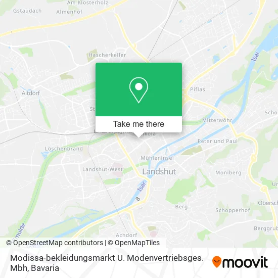 Карта Modissa-bekleidungsmarkt U. Modenvertriebsges. Mbh