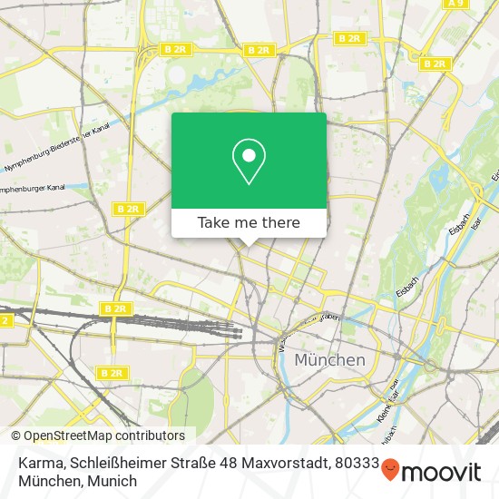 Карта Karma, Schleißheimer Straße 48 Maxvorstadt, 80333 München