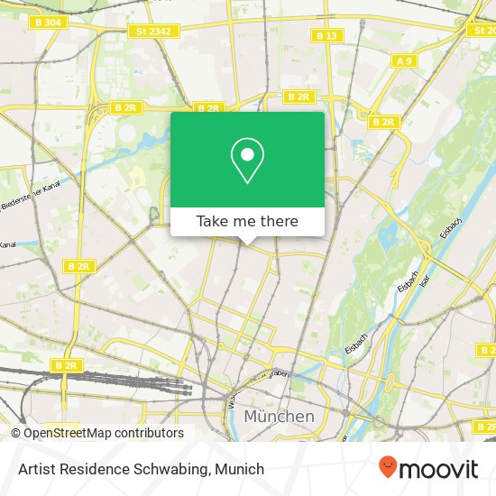 Artist Residence Schwabing map