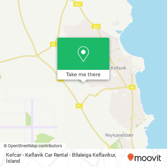 Mapa Kefcar - Keflavik Car Rental - Bílaleiga Keflavíkur