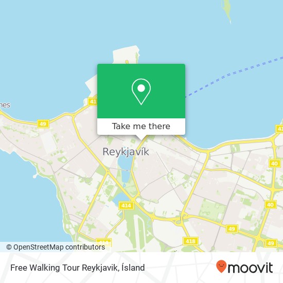 Free Walking Tour Reykjavik map