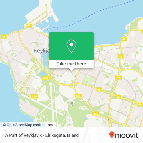 A Part of Reykjavik - Eiriksgata map