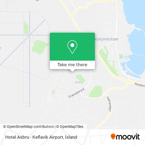 Mapa Hotel Asbru - Keflavik Airport