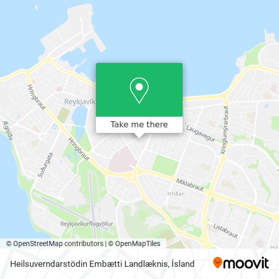 Heilsuverndarstödin Embætti Landlæknis map