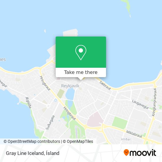 Gray Line Iceland map