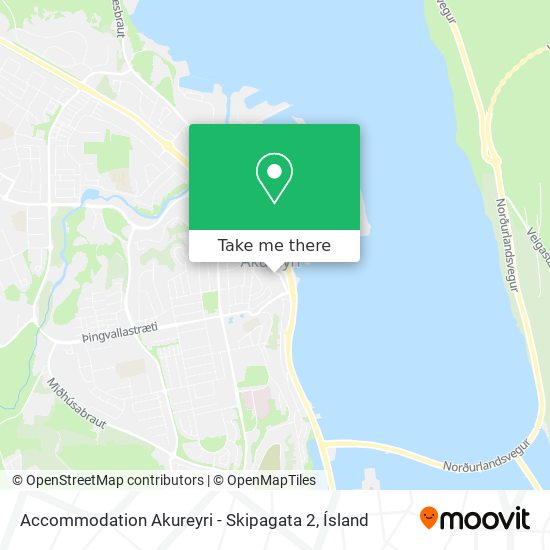 Mapa Accommodation Akureyri - Skipagata 2