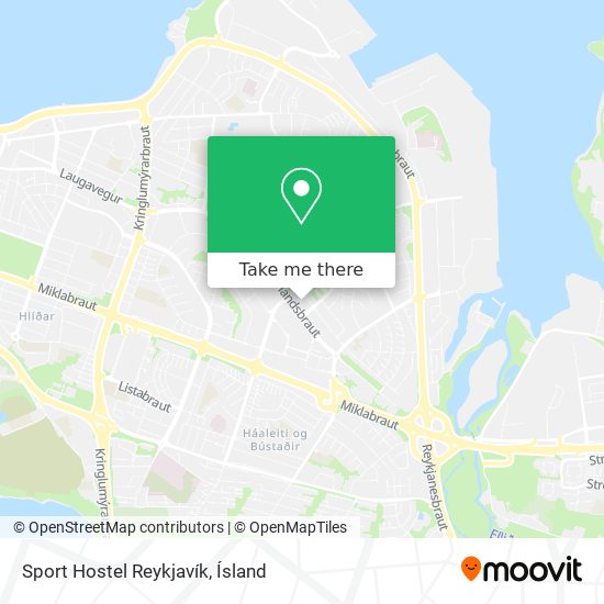 Mapa Sport Hostel Reykjavík