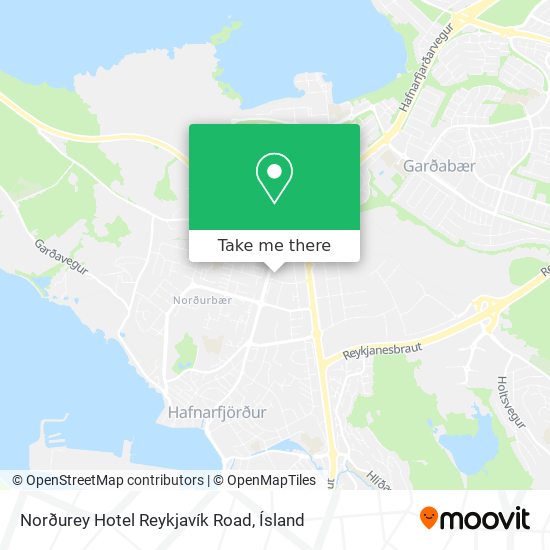 Mapa Norðurey Hotel Reykjavík Road