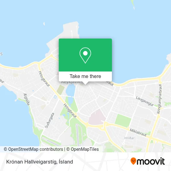 Krónan Hallveigarstíg map