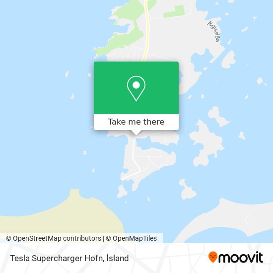 Tesla Supercharger Hofn map