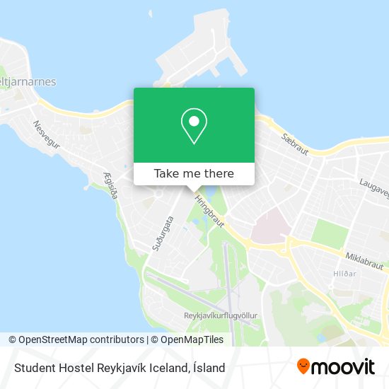 Student Hostel Reykjavík Iceland map