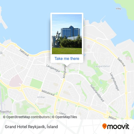 Mapa Grand Hotel Reykjavík