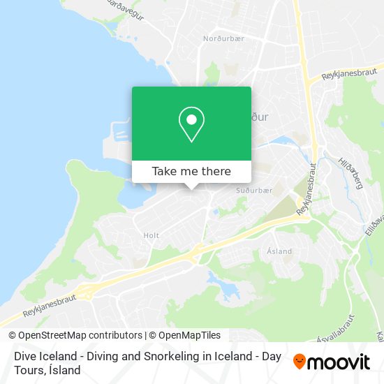 Dive Iceland - Diving and Snorkeling in Iceland - Day Tours map