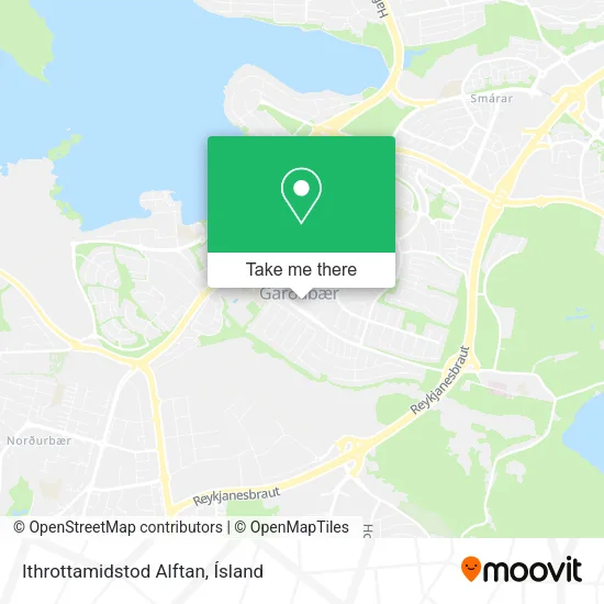 Ithrottamidstod Alftan map