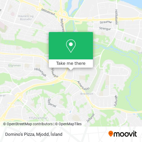 Mapa Domino's Pizza, Mjodd
