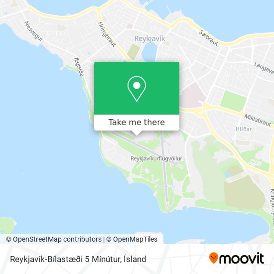 Mapa Reykjavík-Bílastæði 5 Mínútur