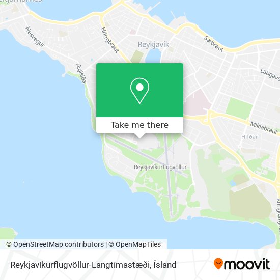 Mapa Reykjavíkurflugvöllur-Langtímastæði