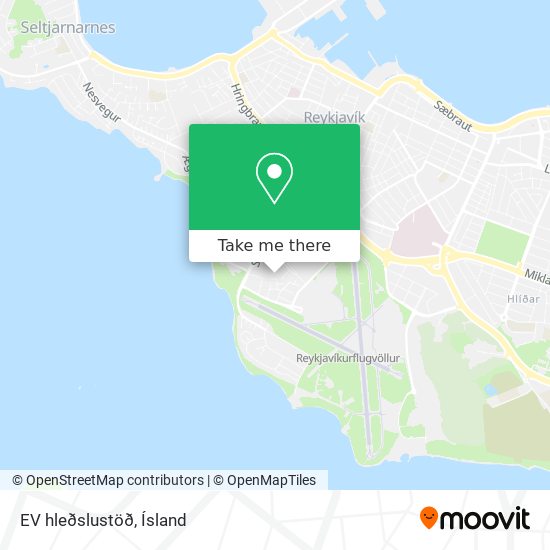 EV hleðslustöð map